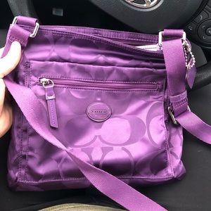 Purple coach purse